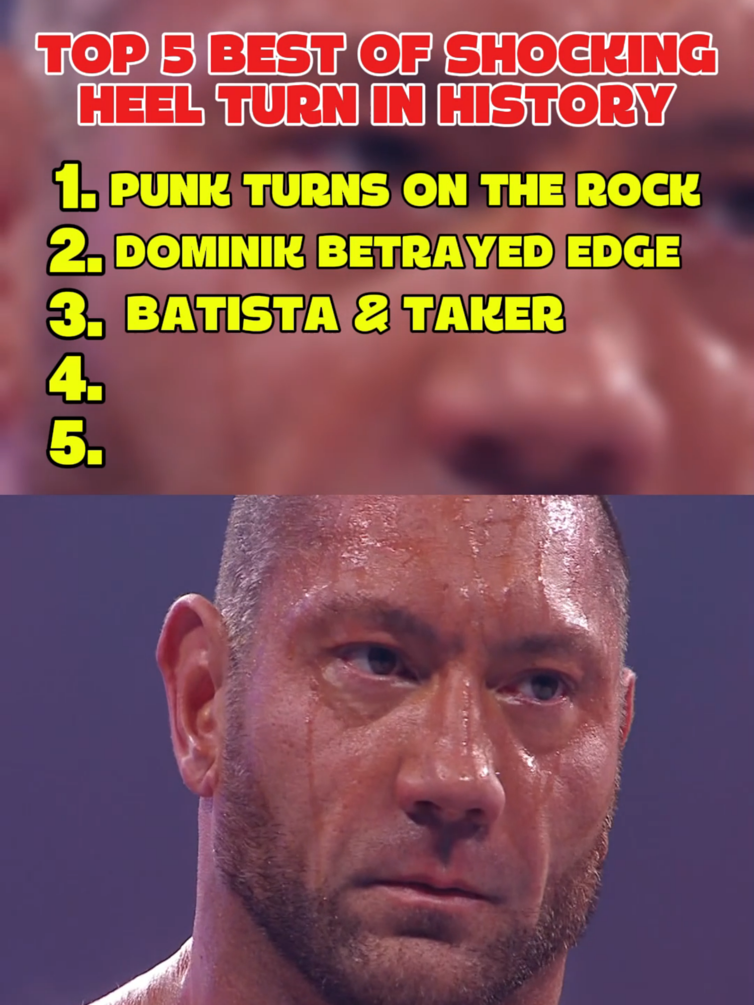 Top 5 Best of Shocking Heel Turn In History #WWE #wweraw #wwefan #wwetiktok #wwesmackdown #wwefans #wwechallenge #fyp #fypシ #foryoupage #brocklesnar #randyorton #codyrhodes #romanreigns #johncena #WrestleMania #sethrollins #wweuniverse #cmpunk #therock