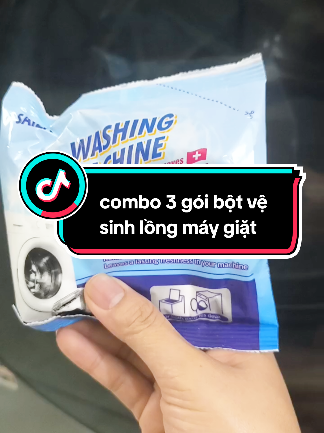 #CapCut combo 3 gói bột vệ sinh lồng máy giặt 