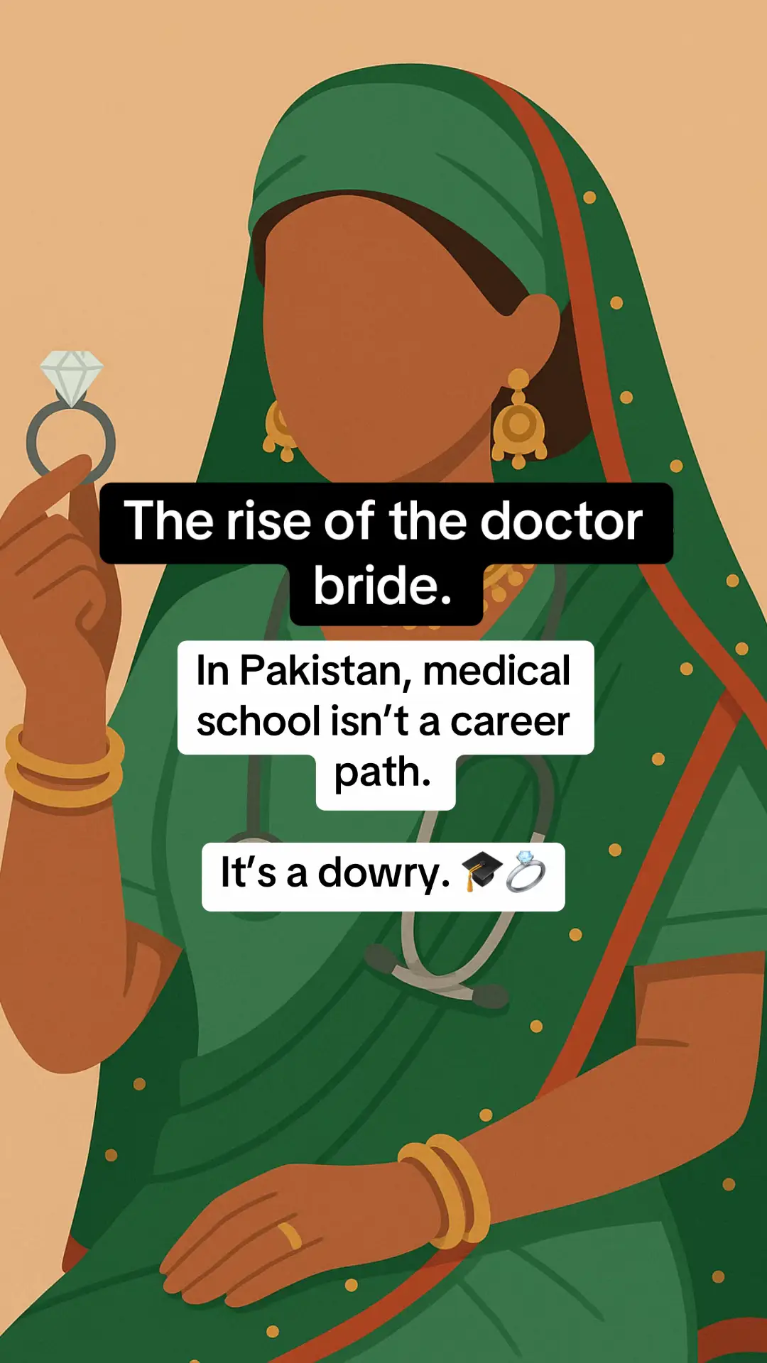 Doctor bride or lost potential? Pakistan’s healthcare crisis starts at the wedding. 🎓💔 #DoctorBride #PakistaniHealthcare #DowryCulture #CorporateChai #MedSchoolTruths#fyp 
