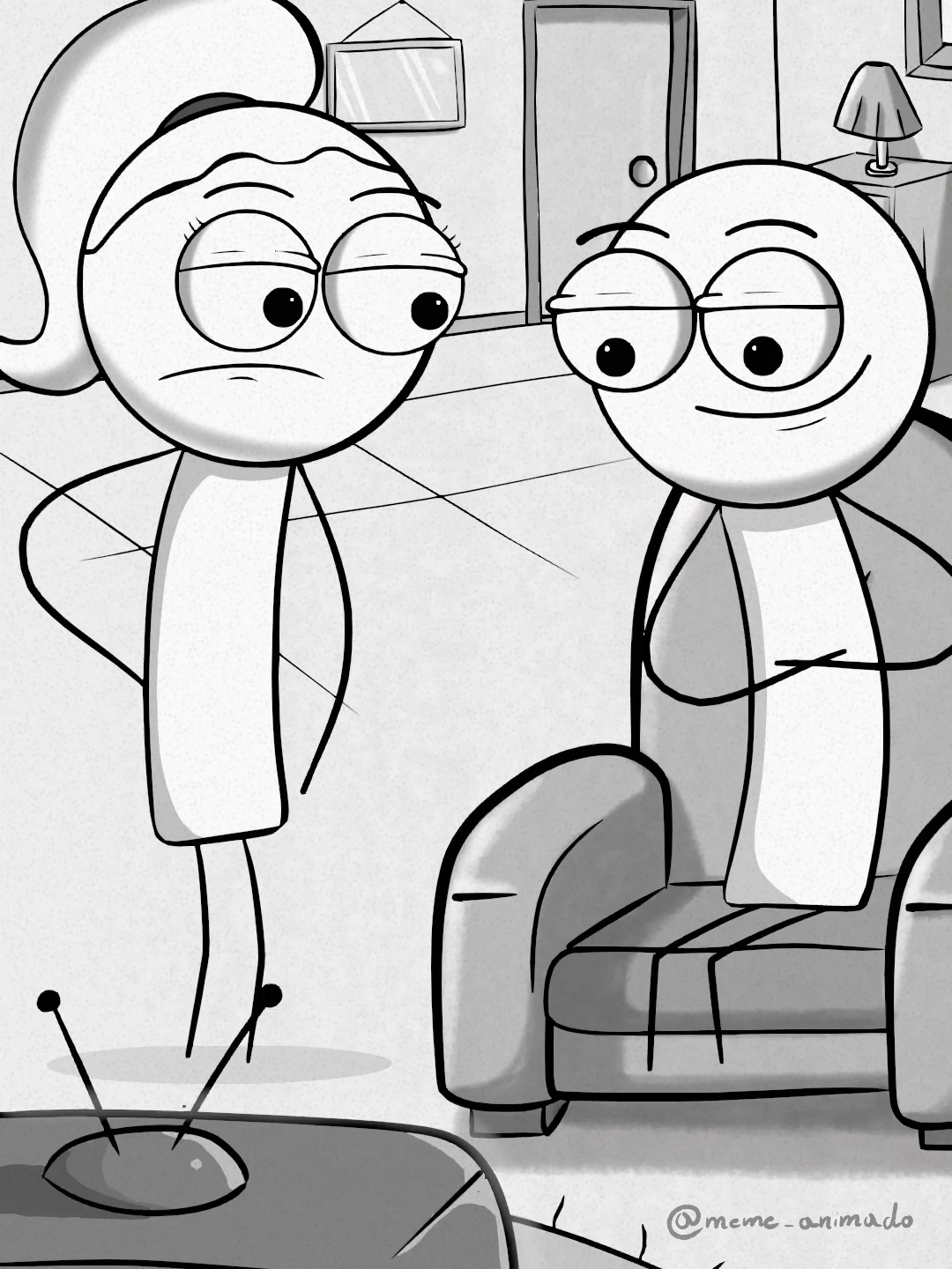 Ela só queria uma briguinha 😅 #animacao #casal #memeanimado