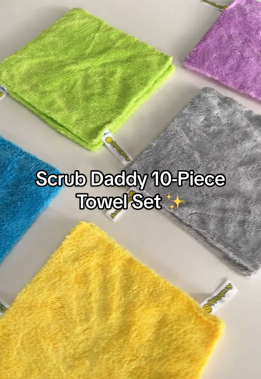 From spills to sparkle, these Scrub Daddy towels do it all—in style! 🧼 #LoveQVC #scrubdaddy #CleanTok #cleaningtiktok #cleaninghacks