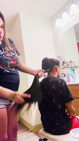 Braiding my sons hair, don’t mind my belly🫣#boyswithbraids#nativetiktok #pomo