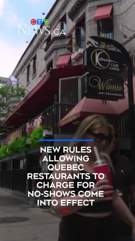 Quebec restaurant owners can now charge a fee to people who make a reservation but don’t show up. Under new rules in effect Thursday, restaurants can charge up to $10 for each no-show. An association representing Quebec restaurant owners has estimated that no-shows cost the average eatery about $49,000 per year. Meanwhile, the Canadian restaurant industry association says Quebec was the only province with consumer protection laws that expressly forbade restaurants from charging no-show fees. Quebec restaurants have to follow a number of rules to apply the fee, including reminding customers of an upcoming reservation and giving them an easy way to cancel. The fee can be applied only to groups of two or more, and only if none of the members of the party shows up. #news #ctvnews #canada #quebec