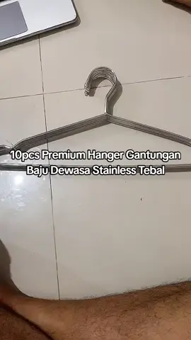 10pcs Premium Hanger Gantungan Baju Dewasa Stainless Tebal #fyp #lewatberanda #masukberandafyp #pageforyou 