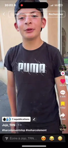 C’est un petit, il s’est déjà fait harceler. Il a rien demandé. J’ai reposté la vidéo parce que je le respecte, parce que je le trouve fort. Et au lieu de le soutenir, y’en a qui se moquent ? Qui l’insultent ? Mais vous êtes sérieux ? C’est un gamin, il est choqué, il comprend pas pourquoi vous l’attaquez. Ça se voit que vous avez jamais été à sa place. Stop les commentaires méchants. Stop la haine gratuite. Y’a des gens derrière les écrans. Un peu de respect. #noharcelement #harcelementstop #violence #critique #pourtoii 