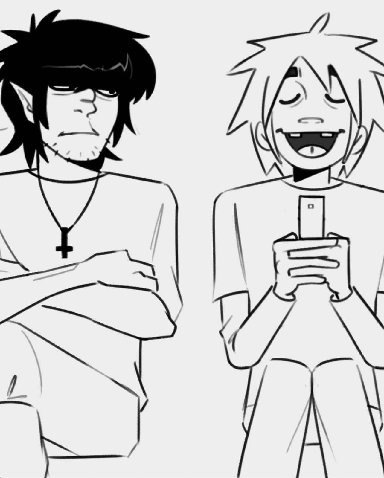 you're just jealous #gorillaz #2dgorillaz #murdocniccals #noodlegorillaz #russelgorillaz #art #animatic #fyp #fanart 