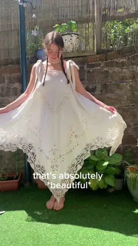 Part 2 of the tablecloth dresses 💕 Available Sunday! 🙌 #upcycledfashion #fairycoreaesthetic #vintagedress #tablecloth 