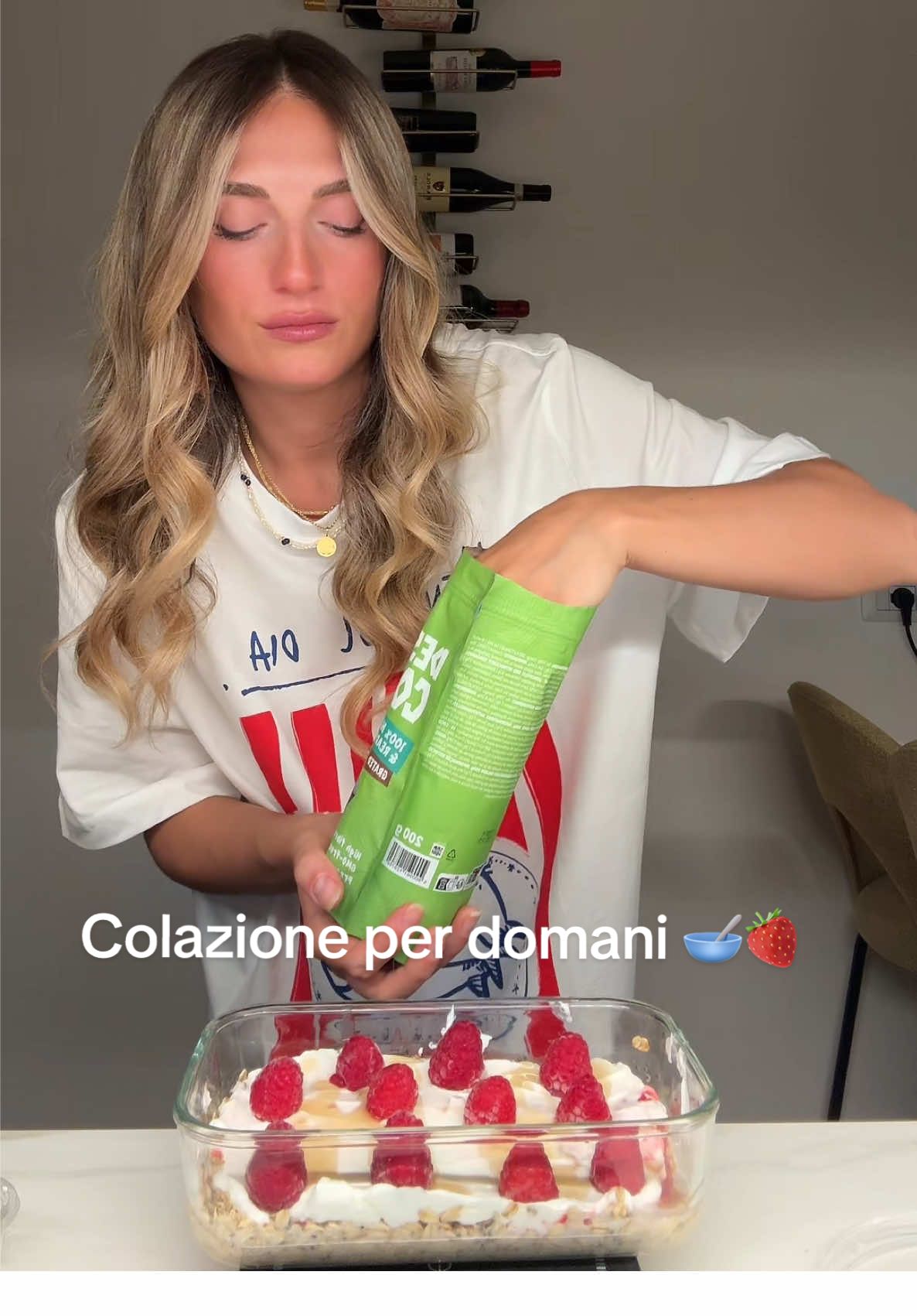 Over night porridge lamponi & co 💕🥣🥥  la mia colazione estiva preferita @Prozisitalia @Prozis_official #colazione #perte #porridge #porridgefreddo #cuciniamoinsieme #cookingathometiktoktv #prozis #homedecor #girl 