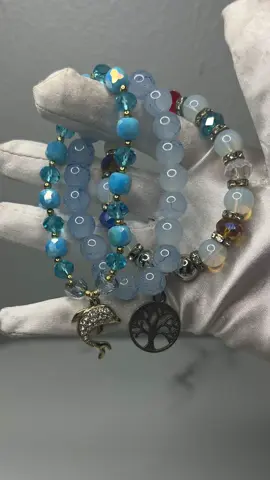 blue stack🩵💙 #fypppage #braceletstacks #theboujeeavenue #jewelrytok 