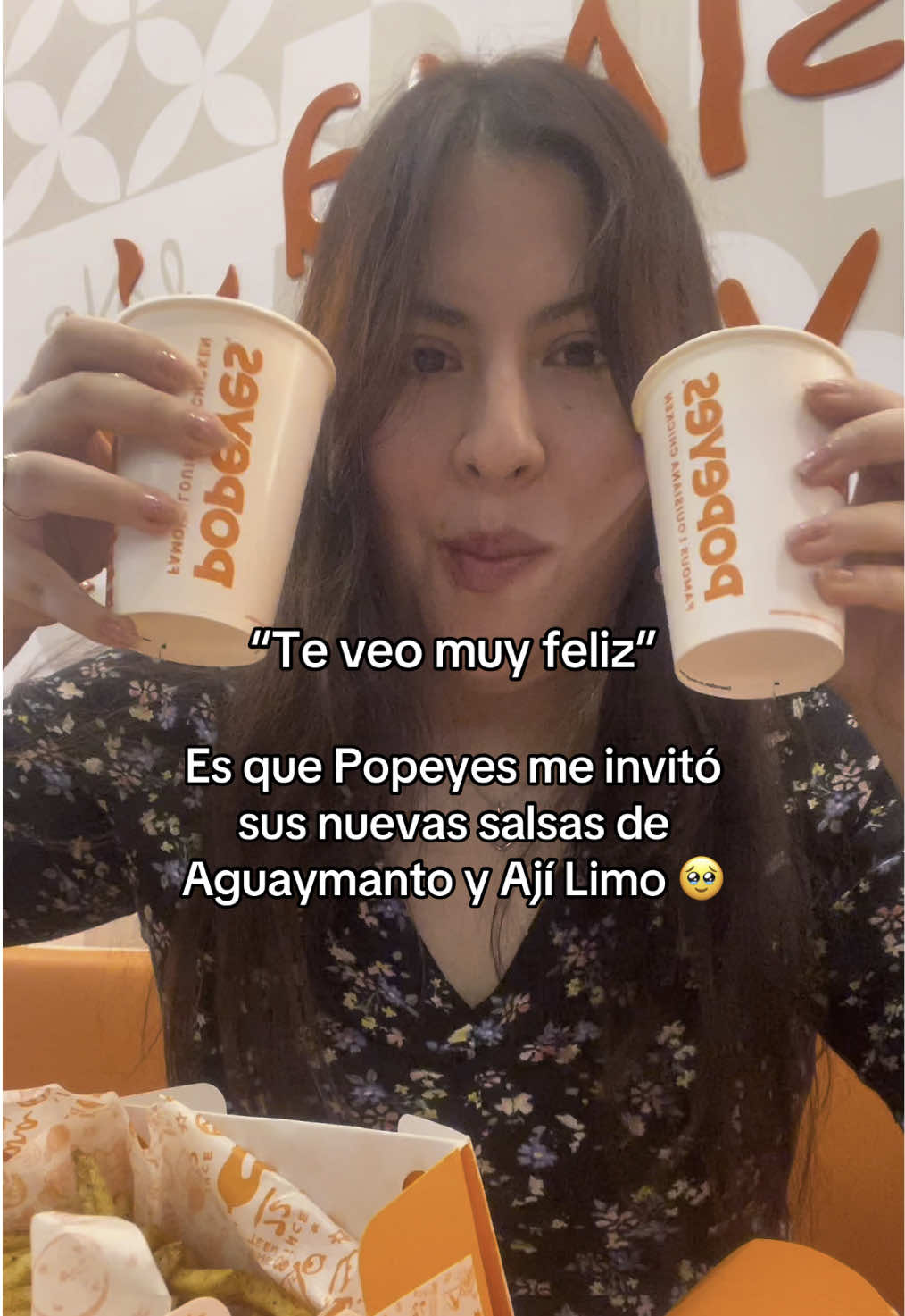 Gracias @Popeyes Perú se hizo una 😭😭 con las salsas de Aguaymanto y Aji  Limo🤤🤤 Oficialmente Aguaymanto es mi nueva favorita #salsas #vaso #popeyes #peruano #vaso #aji 