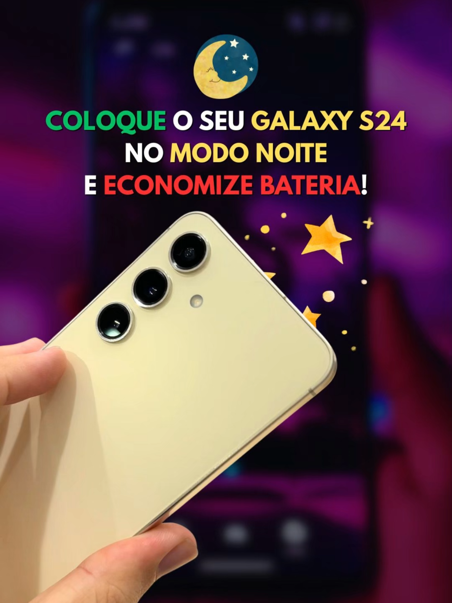 Coloque seu Galaxy S24 no Modo Noite e Economize Bateria! #samsunggalaxy #dicastech #GALAXYS24 #dicasdecelular
