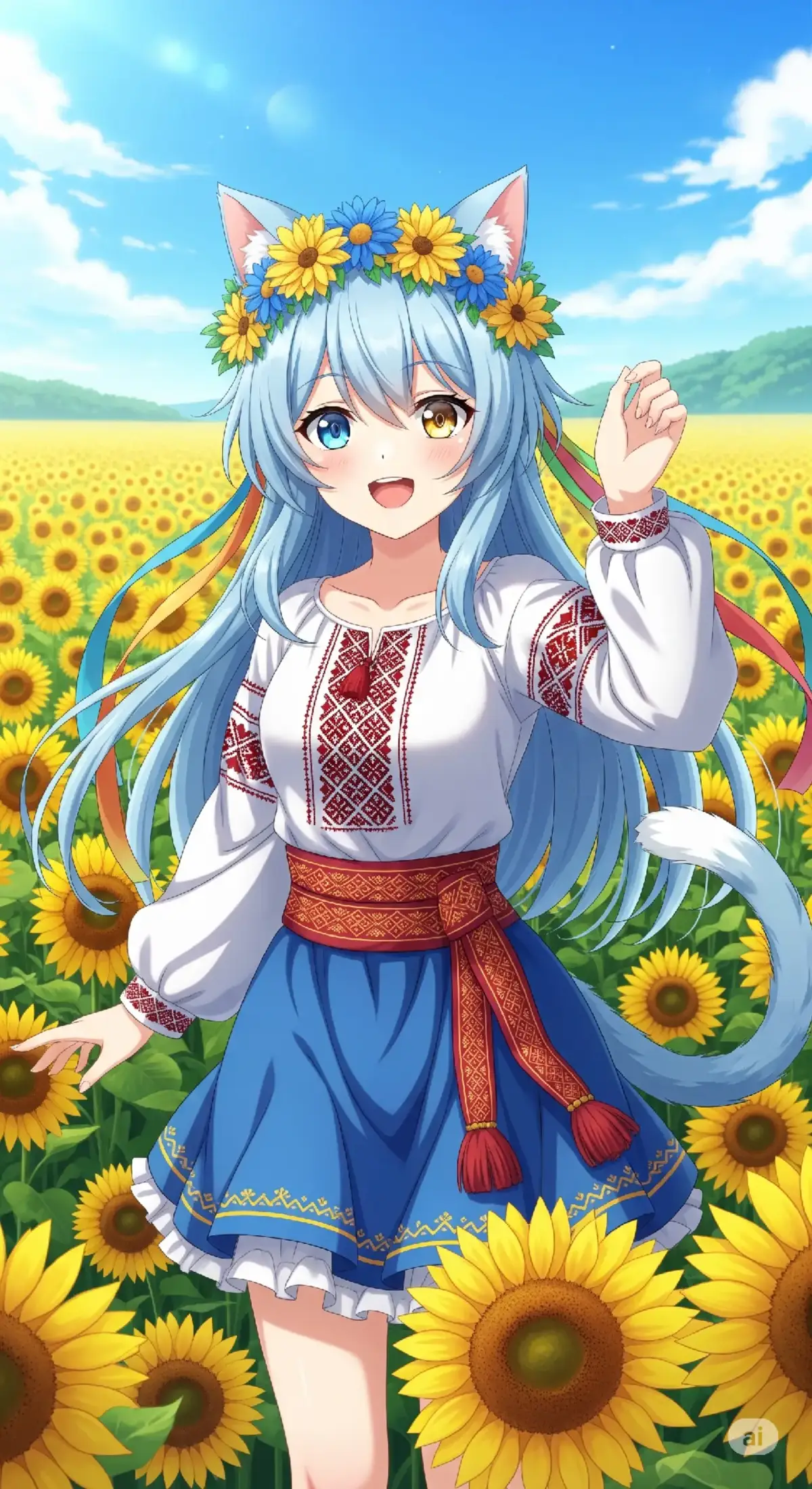 #❤️❤️❤️ #українка #вишиванка #соняшник #keyorin #vtuber #nekogirl #slavaukraine #ukraine #ukraine🇺🇦 #putinhuilo🇺🇦🔴⚫️ #smertvorogam  #keyorin #ai #gemini #top  підпишись на @keyorin 