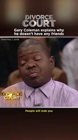 “I don’t have any friends and I don't intend on making any.” Gary Coleman got real about the walls he built to protect himself — and how they impacted his marriage. Catch both back-to-back episodes now on YouTube. [Link in bio] #DivorceCourt #JudgeLynn #Season16 #CourtTV #RealDrama #GaryColeman