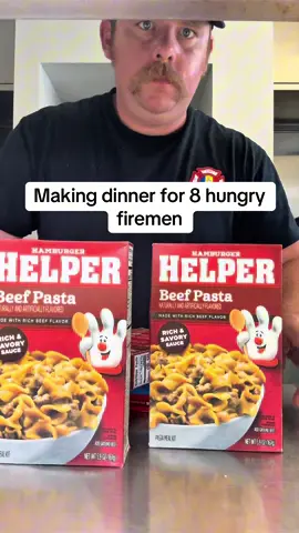Hamburger helper is on the menu tonight at the firehouse #fyp #dinner #hamburgerhelper #firefighter 