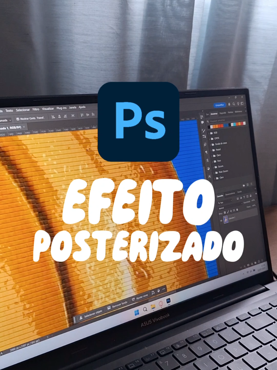 A responder a @_makanan  Como eu faço o efeito posterizar usando limiar #photoshop #tutorial #effect 