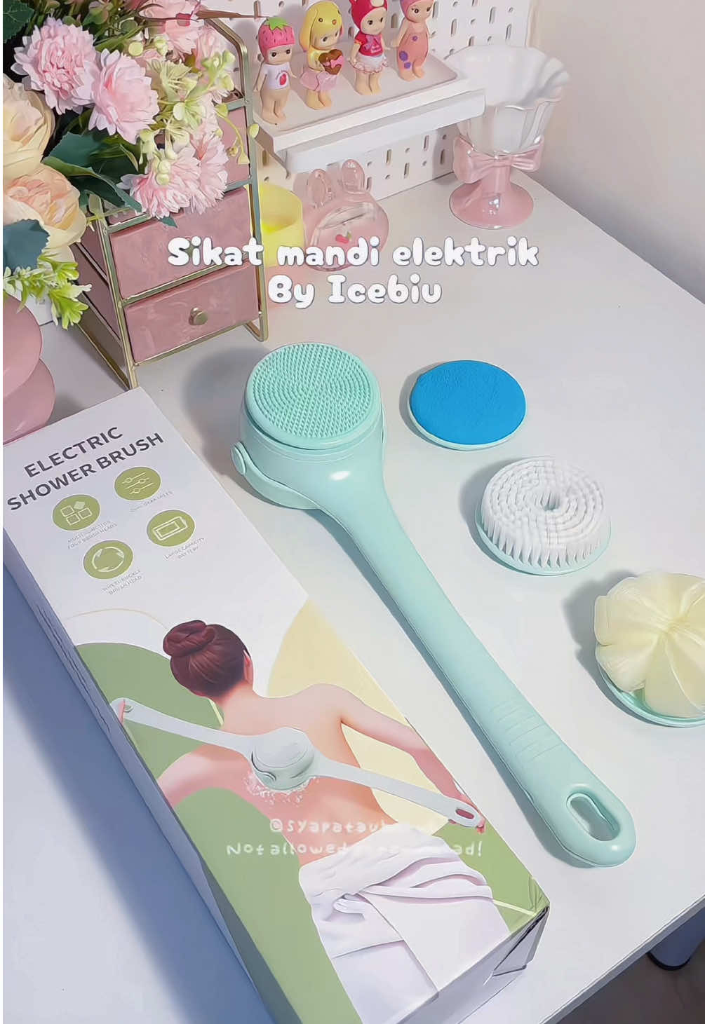 Mandi jadi bikin kulit lebih bersih kalau pakai sikat elektrik dari @IceBiu Official Store ini😍💗 #sikatelektrik #sikatmandi #icebiu #electricshowerbrush 