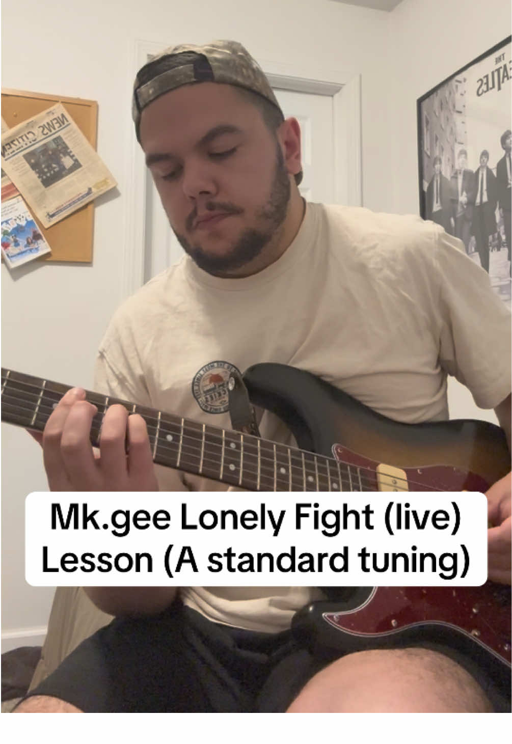 pretty sure somebody asked for this a little while ago… Lonely Fight is a pretty good song to learn some of Mk.gee’s most common chord shapes and habits. #mkgee #guitartok #fyp #guitarlesson 