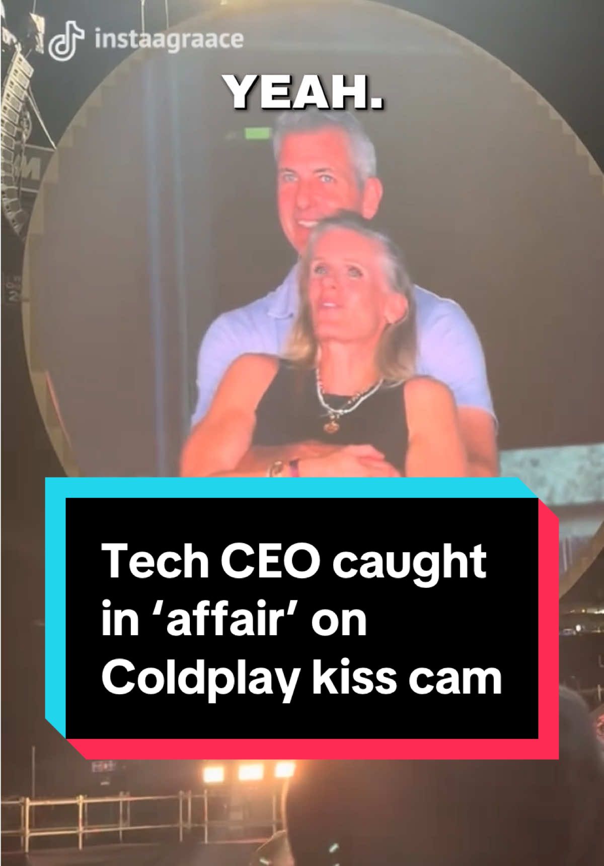 Footage appeared to show Andy Byron, CEO of the US-based Astronomer, embracing HR director Kristin Cabot during Coldplay's concert in Boston. #coldplay #astronomer #andybyron #boston #concert #affair 