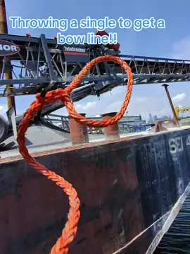 Throwing single to get a bow line watch this!! #fyp #tugboat #deckhand #professional #bluecollar #work #nofilter #uncut 