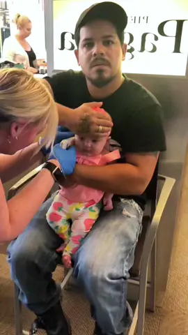 Reaction when the baby gets their ears pierced #father #dad #crying #babie #wholesome #baby #moment #reaction 
