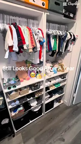 My Baby’s DIY Closet Still looking good after a year 😍😍 . . . . . . . . . . . . . #bookshelf #closet #babycloset #fyp #parati #creator #tiktokshop #shop #closetideas #ideas #DIY #diyproject #diyprojects #paratii #fypage #babycloset 