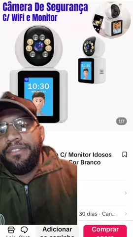 Câmera Wi-fi 4mp C/ Monitor Idosos Com Vídeo Chamada Cor Branco #shop #tiktokshop 