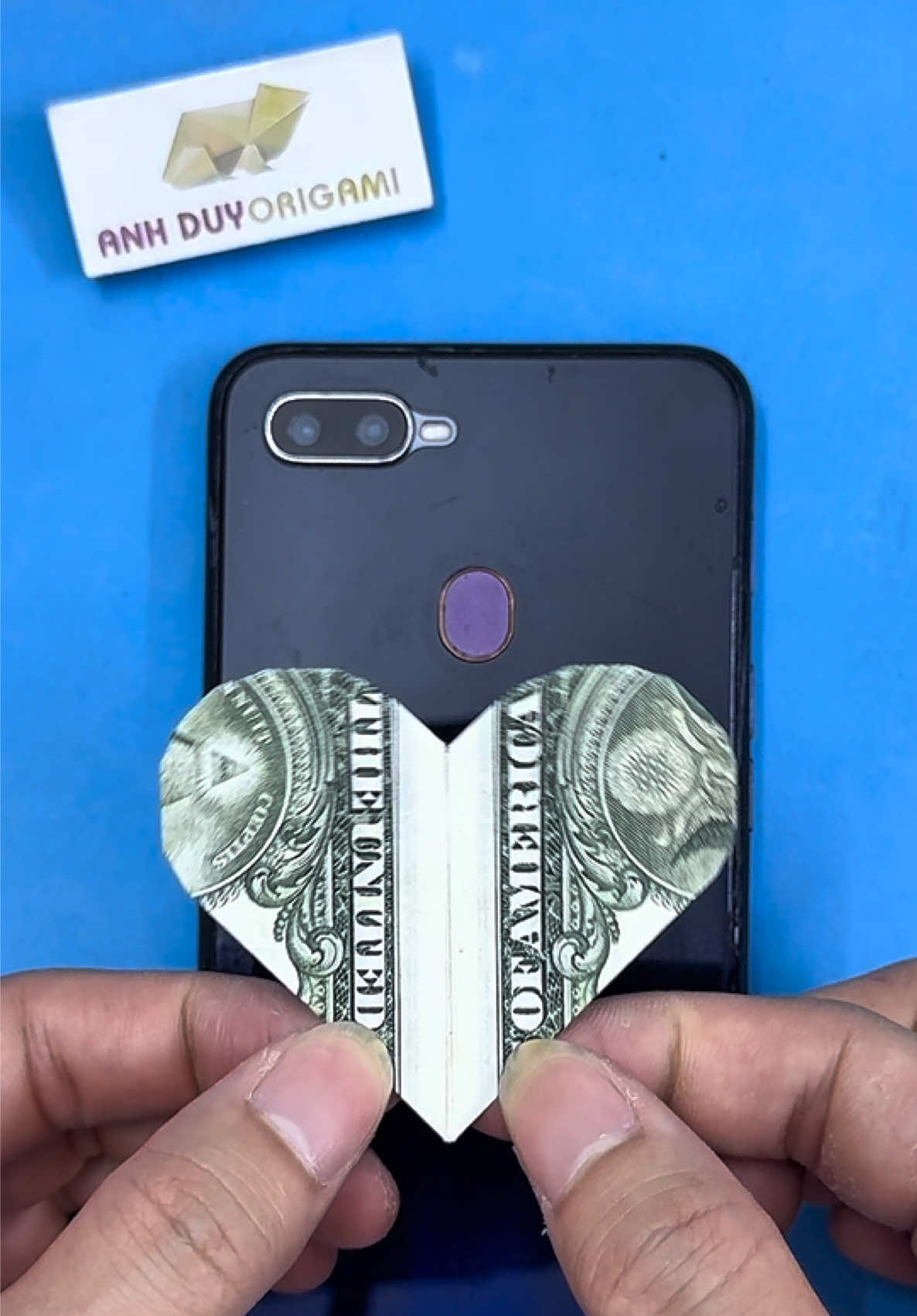 Dollar bill origami easy heart #origami #anhduyorigami #moneyorigami #howtofold #easyorigami 