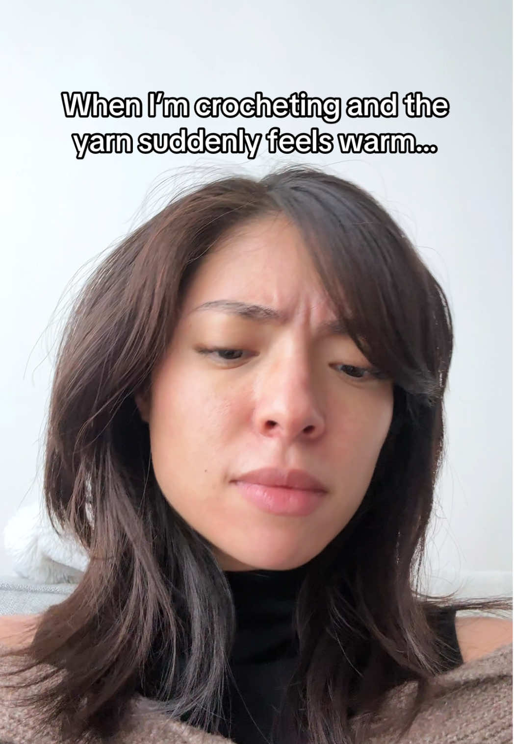 Time to throw the whole WIP into the fire 😀 my dog is always on my yarn or chomping on it 😭 and this is why I now wash my crochet projects when they’re done ☠️ #crochet #funny #crochetersoftiktok #crochettok #crochetiktok #yarn 