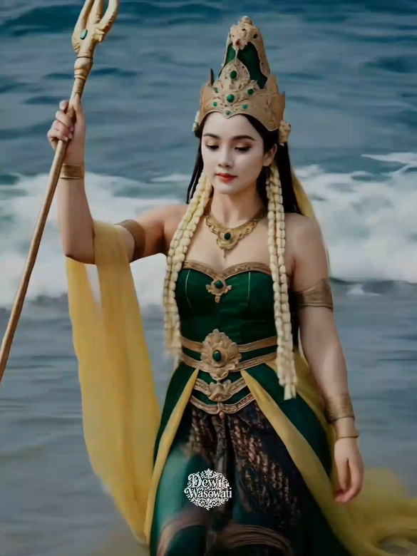 Legenda Dewi Kadita – Ratu Pantai Selatan Dahulu kala, di tanah kerajaan Pajajaran, hiduplah seorang raja bijak bernama Prabu Siliwangi. Ia memiliki seorang putri cantik jelita bernama Kadita. Kecantikan Kadita tersohor hingga ke berbagai kerajaan. Wajahnya seindah rembulan, hatinya selembut sutra. Rakyat mencintainya karena sikapnya yang lembut dan adil. Namun, tidak semua orang senang dengan keberadaan Kadita. Permaisuri baru sang raja, yang iri pada kecantikan dan ketenaran Kadita, merancang siasat jahat agar sang putri terusir dari istana. Ia memerintahkan dukun untuk mengutuk tubuh Kadita dengan penyakit kulit yang mengerikan. Esok harinya, tubuh Kadita dipenuhi luka dan borok. Para tabib tak mampu menyembuhkannya. Rakyat mulai bergosip dan para bangsawan menjauhinya. Prabu Siliwangi, meski sedih, terpaksa mengusir putrinya karena tekanan istana dan demi nama baik kerajaan. Dengan hati hancur, Kadita berjalan menyusuri hutan dan pegunungan, hingga akhirnya ia tiba di tepi pantai selatan yang luas. Di sanalah ia berdiri di tebing tinggi, memandang laut yang biru sambil menangis. Dalam kesedihan dan keputusasaan, Kadita melompat ke laut. Tapi alih-alih tenggelam, lautan memeluknya dengan hangat. Ombak menghapus luka-luka di tubuhnya. Ia berubah menjadi sosok yang jauh lebih agung dan sakti. Dewi Kadita pun menjadi Ratu Pantai Selatan, penguasa samudra yang disegani, dikenal pula sebagai Nyi Roro Kidul. Ia bersemayam di dasar laut, mengatur kehidupan laut dan menjaga keseimbangan alam. Hingga kini, banyak orang mempercayai bahwa ia masih ada, muncul dalam balutan kebaya hijau, dan bersemayam di istananya yang megah di dasar samudra. #kadita 