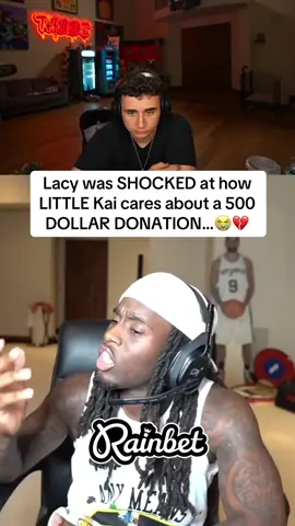 Lacy was SHOCKED at how LITTLE Kai cares about a 500 DOLLAR DONATION…😭💔.           #fyp #kaicenat #faze #adinross #beef #foryoupage #clipper #stream #streamer #viralclip #clips #clip 