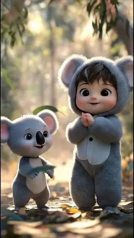🐨🌿 Koala Cuteness Overload! Watch this toddler and cuddly koala groove through the eucalyptus grove to “A Ram Sam Sam”! Pure wholesome fun! 🎶✨ #KoalaDance #ToddlerTok #aramsamsam #CuteCartoon #pixarstyle 