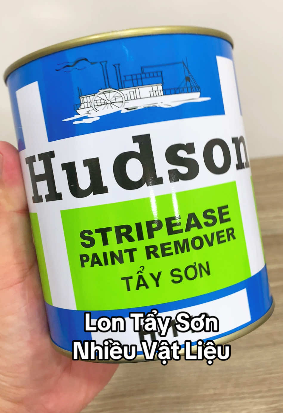 Lon tẩy sơn 1kg của Hudson, tẩy được sơn ở nhiều vật liệu: Kim loại, gỗ, bê tông