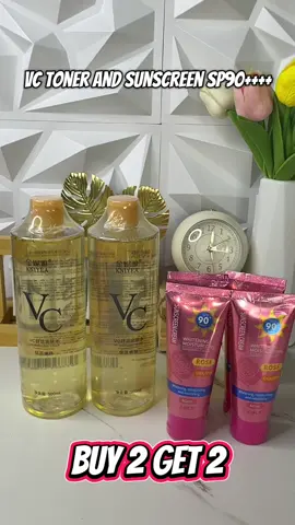 Vc toner and sunscreen spf90+++ #vctoner #toner #sunscreen #skincare 