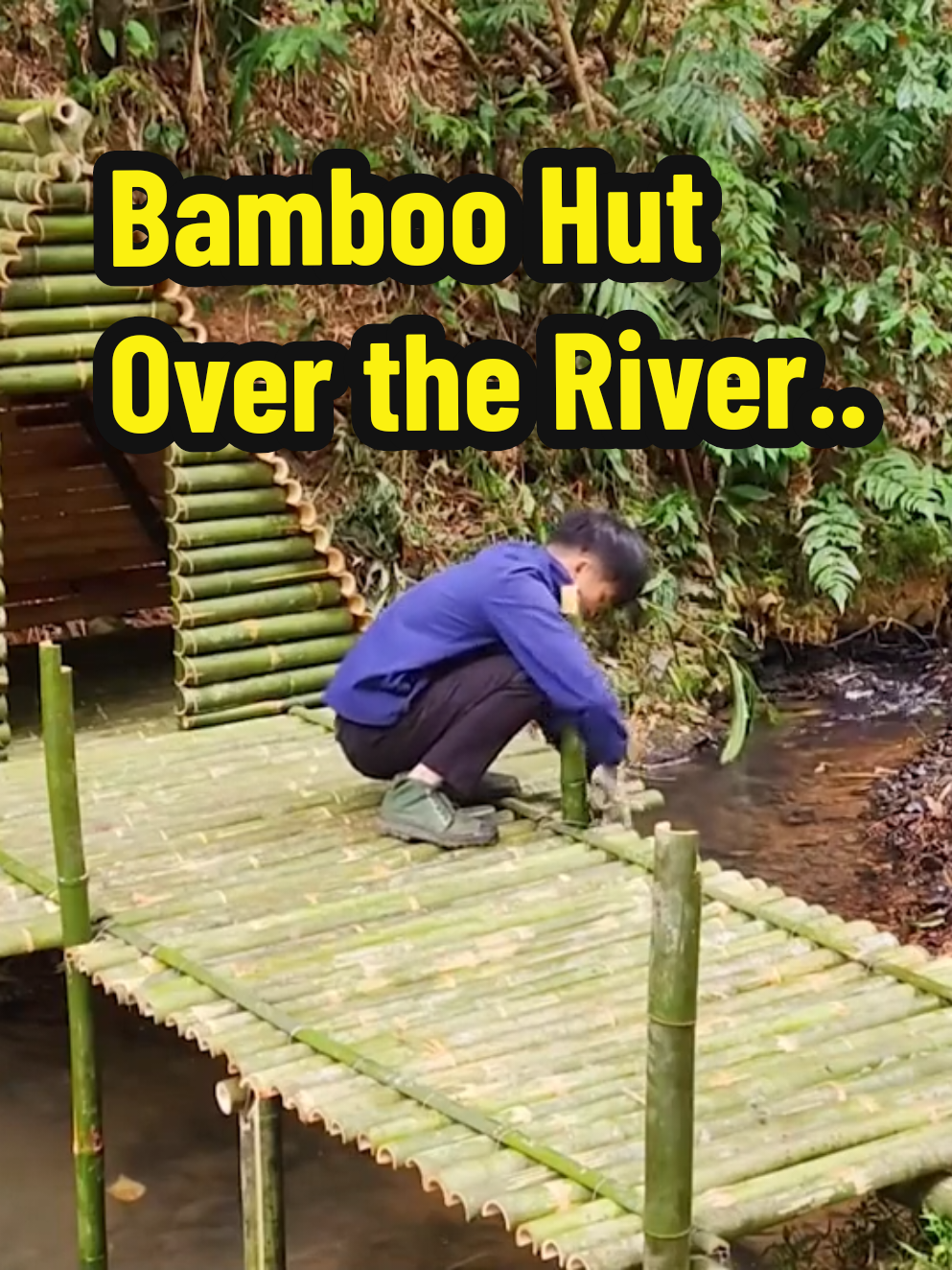 In the heart of nature, a young man has amazed many by building a peaceful resting hut made entirely of bamboo, standing gracefully above a flowing river. This isn't a house to live in, it's a beautiful and functional shelter designed for relaxation, created with remarkable craftsmanship and deep respect for the environment. Without using any concrete, nails, or modern equipment, he constructed this bamboo hut with his bare hands. A small yet sturdy bamboo path stretches across the river, leading to the hut, giving it a floating, almost magical appearance. Every piece of bamboo was cut, shaped, and tied by hand, showing how traditional techniques can still create something breathtaking. The hut offers a quiet escape from daily life, a perfect spot to rest, breathe, and enjoy the sounds of the river below. Whether you’re a fan of DIY projects, natural architecture, or simply drawn to peaceful and creative spaces, this video will inspire you to see the possibilities of simple materials and hard work. BambooHouse #RiverLiving #TinyHomeBuild #DIYBambooProject #CreativeConstruction