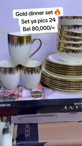 GOLD DINNER SET 🔥 SET YA PICS 24 BEI 80,000  CALL/WHATSAPP 0.7.5.9.9.1.5.4.9.7 #fypシ #fyp #fyppppppppppppppppppppppp #viral #tiktoktanzania🇹🇿 