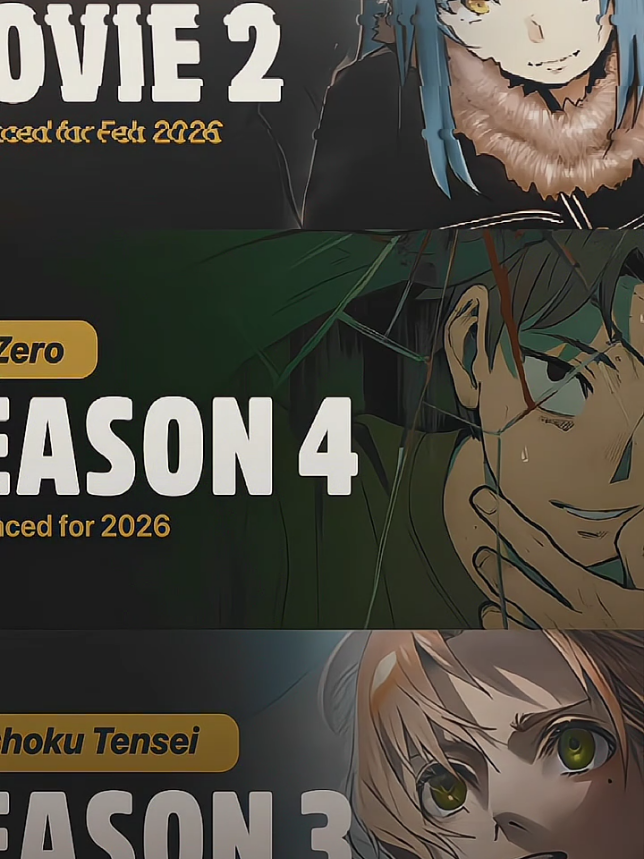 3 pilar anime isekai rilis 2026🛐 #rezero #rezerokarahajimeruisekaiseikatsu #tenseishitaraslimedattaken #mushokutensei #animeedit #anime #xybca | ib: @@arlann_ofcl 