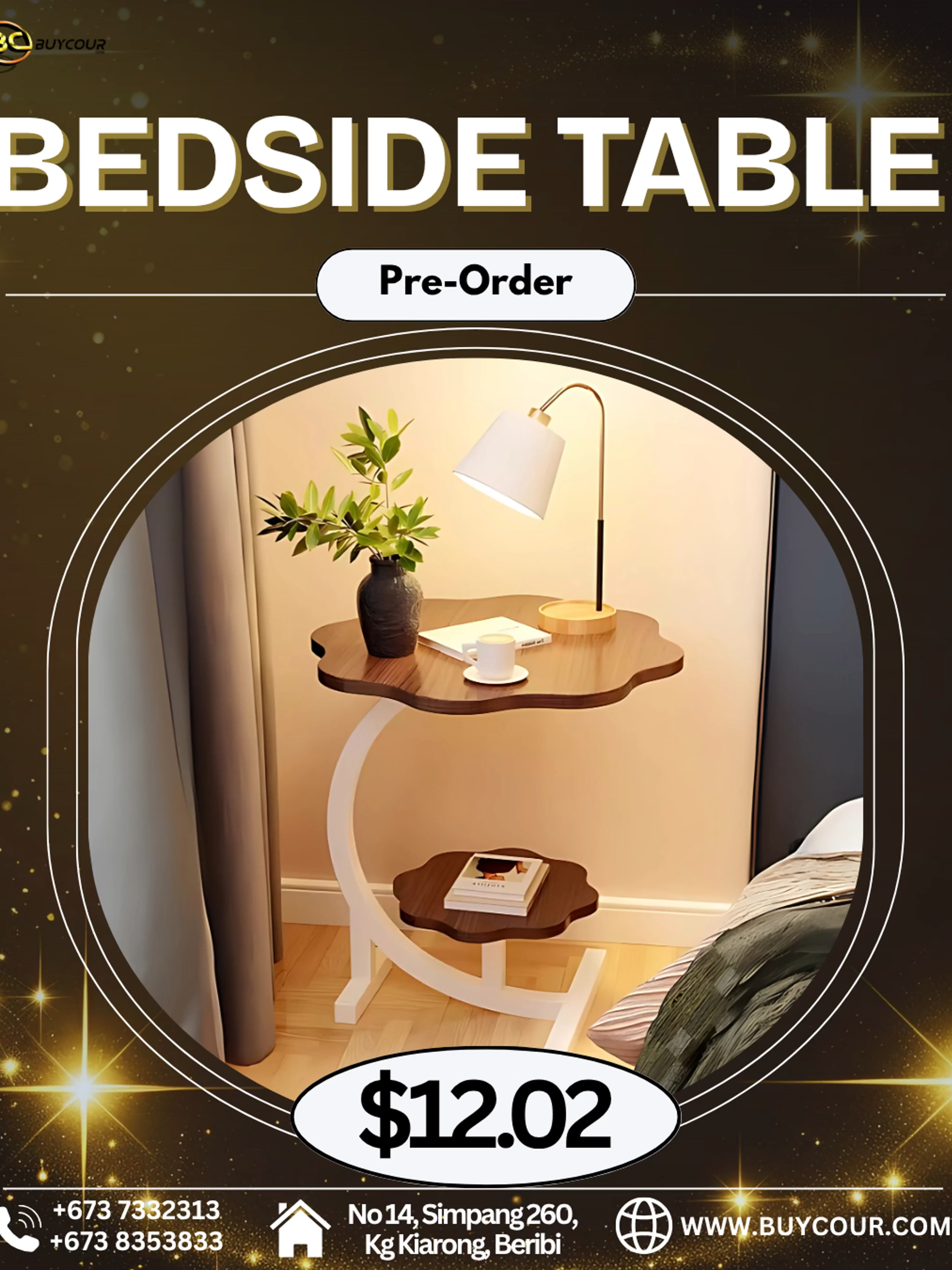 🌟 ELEVATE YOUR SPACE – PRE-ORDER NOW! 🌟 Style meets function with this solid wood bedside table — a must-have for cozy corners, bedrooms, or living rooms 🛏💖 All that for just $12.88! ✨ Clean design, sturdy build 🪵 Natural wood charm 🏠 Perfect for lamps, books, or nighttime essentials! 📦 Limited pre-order slots — secure yours today before it’s gone! 🛒 Shop at www.buycour.com 📲 WhatsApp: +673 8353833 Model ID: 891394614556 #HomeStyleBN #BuycourBrunei #BruneiFurniture #MinimalistLiving #BedsideGoalsBN #BudgetFindsBN #BruneiDeals #PreOrderNowBN #SupportLocalBN#fyp #Brunei
