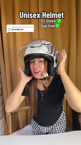 Replying to @Lito R Lopez half face helmet na affordable lamg with ICC Sticker na  #helmet #motorcyclehelmet #unisexhelmet #fyyyyyyyyyyyyyyyy 