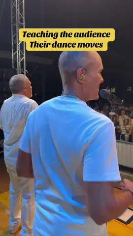 Take 6 teaching the dance moves for “Stand by me” in Marghera Italy. 