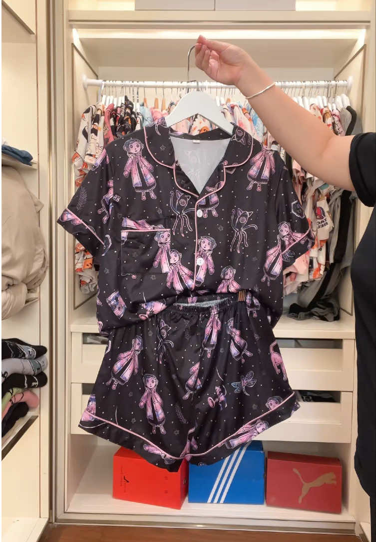 Ladies Coraline Print pajama set #pajama #pajamaset #pjs #sleepwear #tiktokshop #dealsforyoudays #spolightfinds #halloween #halloween2025 