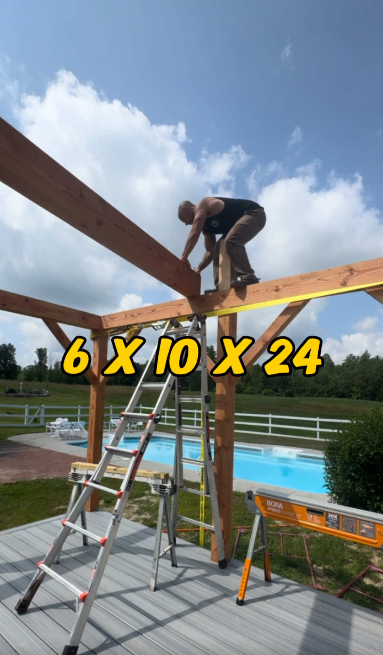 Fitting this MASSIVE 500LB ridge beam. #remodel #construction #homerenovation #bathroom #howto #tools #DIY       