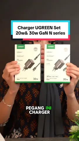 Charger kw NO ❌ Charger satu set GaN N series YESSS ✅ 🔥 #ugreen #charger #20w #30w #gannseries #set 