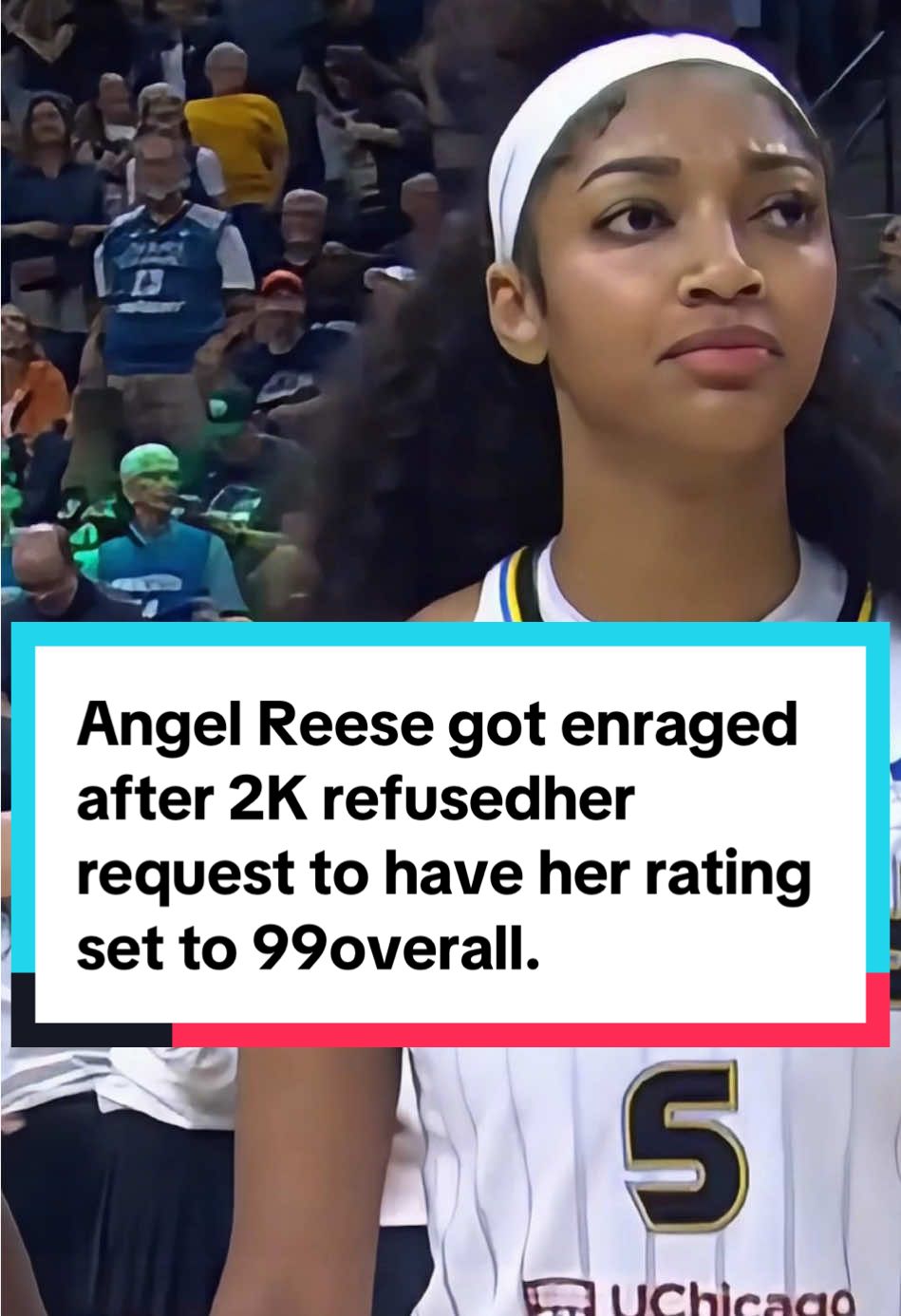 Angel Reese got enraged after 2K refusedher request to have her rating set to 99overall.#WNBA #angelreese #usa #foryou 