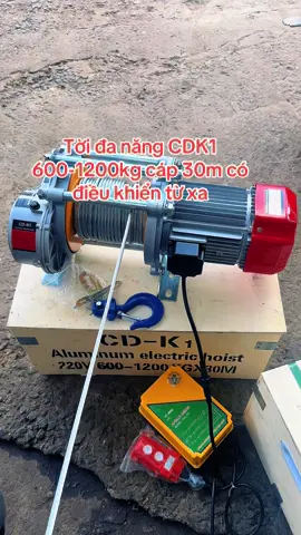 Tời đa năng CDK1 600-1200kg kèm điều khiển từ xa, sẵn loại cáp dài 30m/60m/100m, điện 220v #tờithanghàng #vậnthanghàng #palang #cơkhichetao #motor #thangmay #thangmay #thangmaygiadinh 