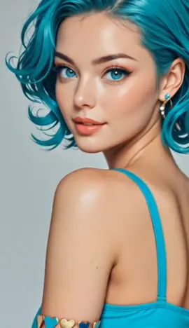 linda mulher azul turquesa  #azul #azulturquesa #woman #blue