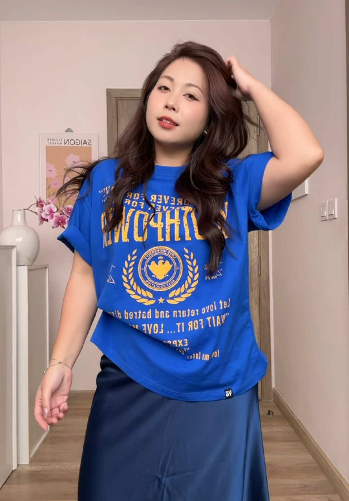 71kg thử style áo phông mix chân váy lụa #reviewbigsize #bigsizemacgi #chuphuongluyen #fyp 