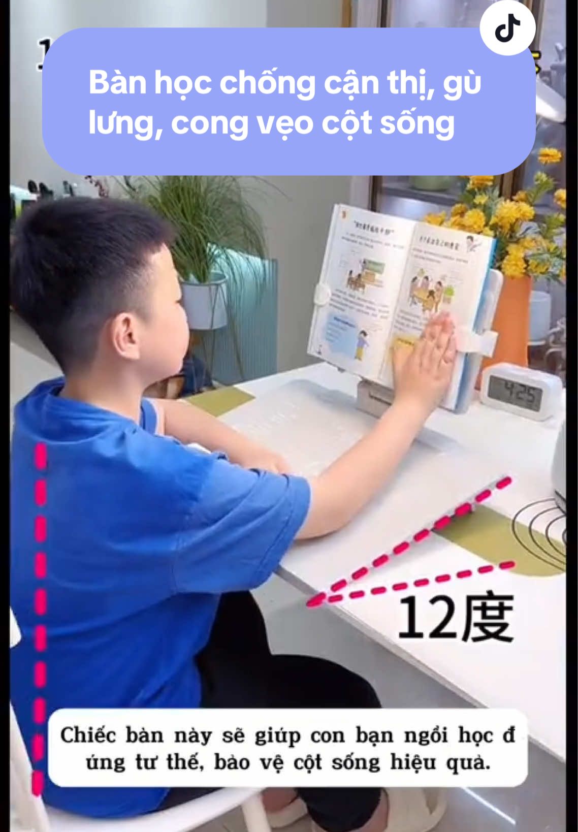 Bàn học chống cận thị, gù lưng, cong vẹo cột sống hiệu quả #meohay365 #banhocchongguchongcan #banhocchongcan #banhocchonggu 