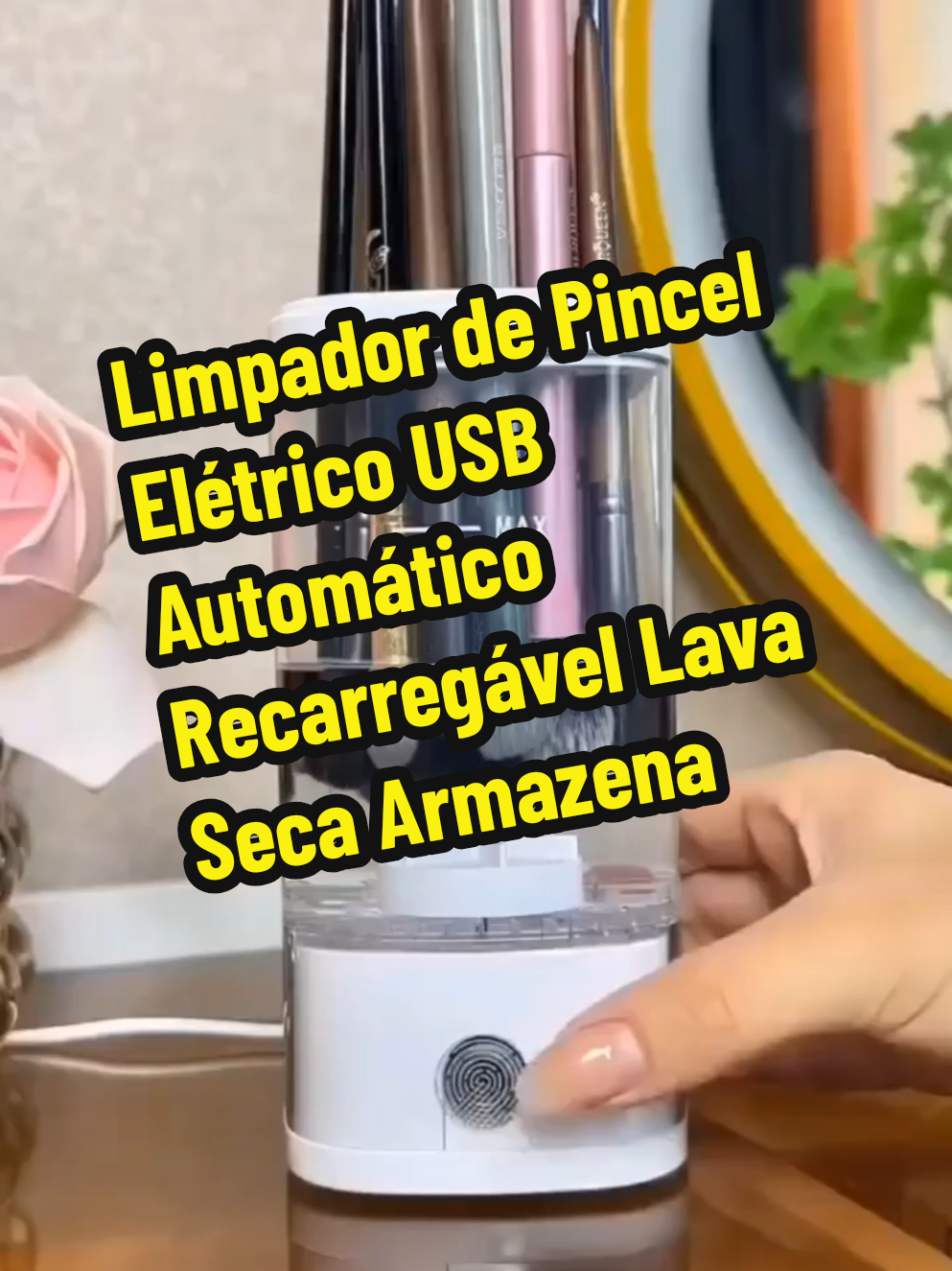 Limpador de Pincel Esponja Maquiagem Elétrico USB Automático Recarregável Lava Seca Armazena  #limpadordepincelautomatico #creatorsearchinsights 