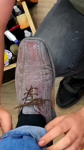 Restoring dirty faded old shoe with ASMR Sounds  #asmrsounds #asmr  #restoration #shoeshine 