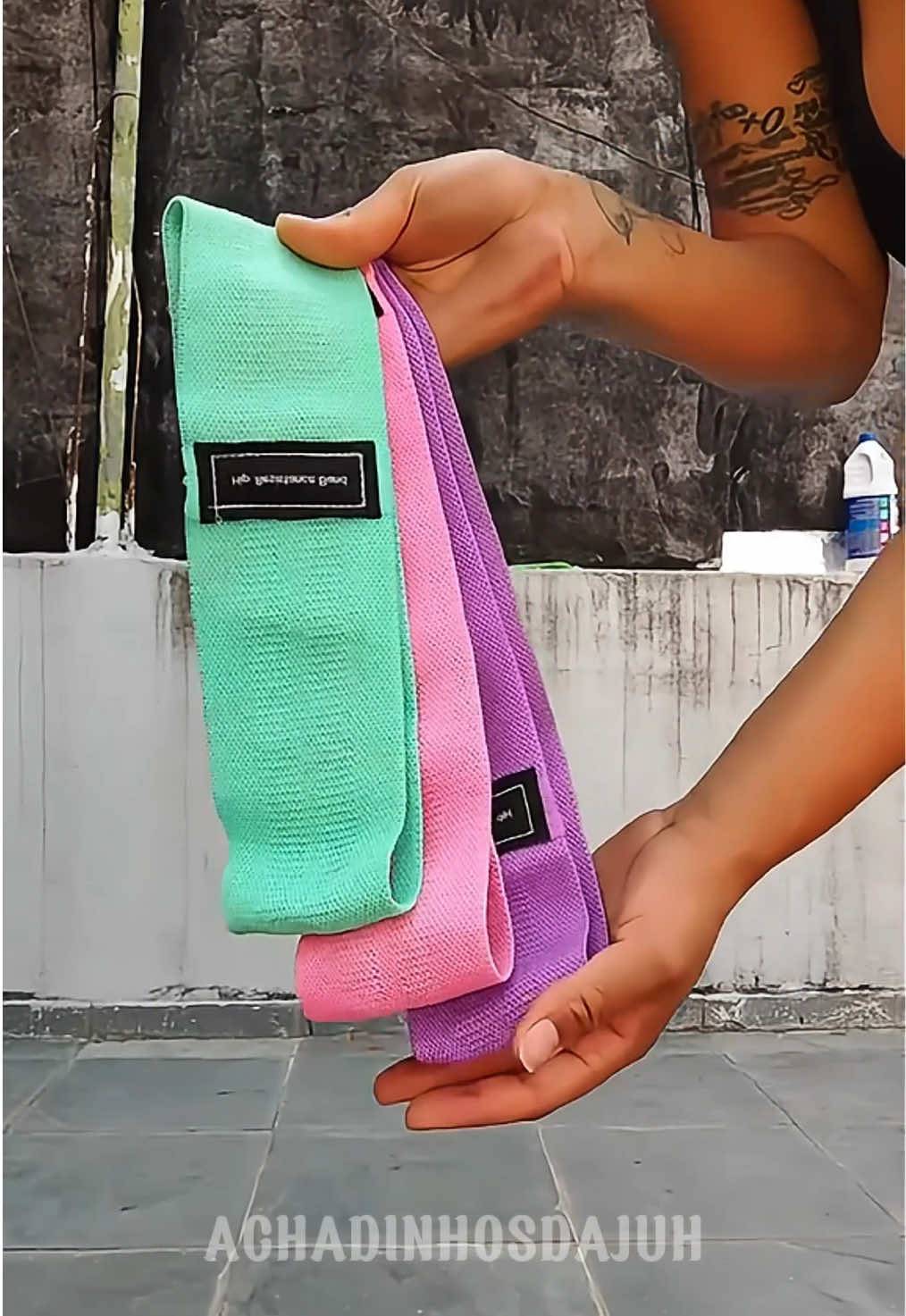 Treino completo em casa! 🏋️‍♀️ Kit com 3 faixas elásticas pra yoga, pilates e academia. #treino #Fitness #faixaelastica #util #foryou